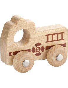 VIGA VIGA Houten Auto, Brandweerwagen, H: 4,3 cm, L: 9 cm, B: 7,5 cm, 1 stuk
