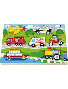 VIGA VIGA Hout Legpuzzel met Geluid, Transport, afm 33x22,5x3 cm, 1 stuk