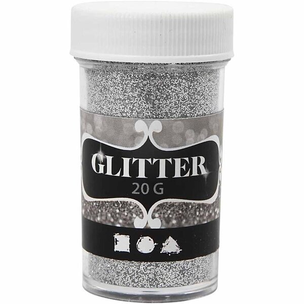 Creativ Company Glitter, zilver, 20 gr/ 1 Doosje