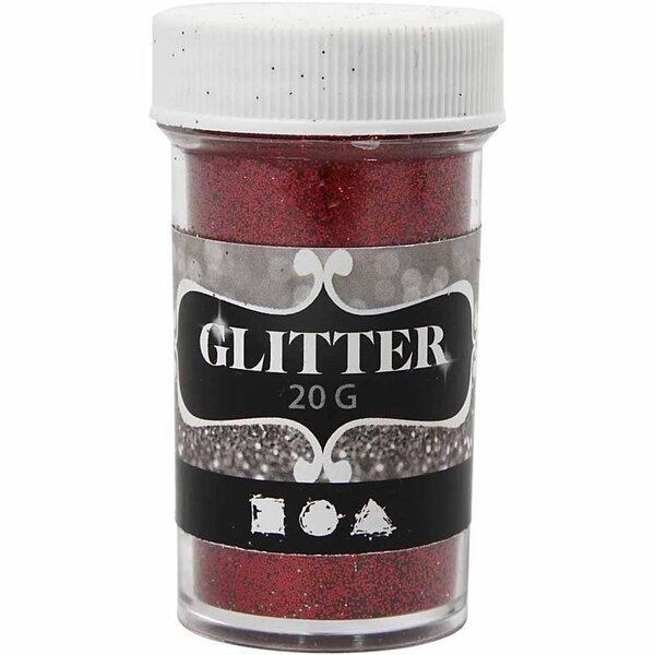 Creativ Company Glitter, rood, 20 gr/ 1 Doosje