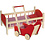 VIGA VIGA Poppenbed en houten Poppenwagen, rood, 2 onderdelen/ 1 set