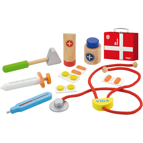 VIGA VIGA houten doktersspeelset, 11 onderdelen/ 1 set