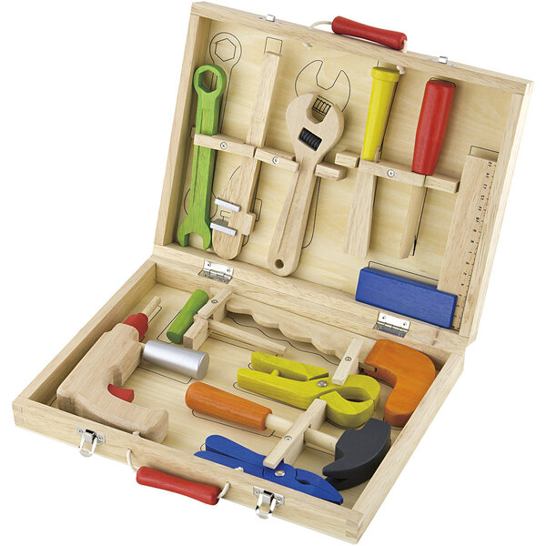 VIGA VIGA houten gereedschapskist, afm 24x32 cm, 12 onderdelen/ 1 set