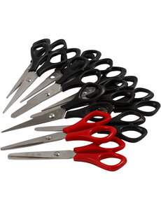 Creativ Company Schoolschaar, L: 14 cm, rechts- & linkshandig, zwart, rood, 12 stuk/ 1 doos