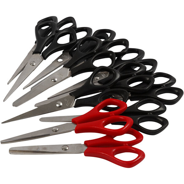 Creativ Company Schoolschaar, L: 14 cm, rechts- & linkshandig, zwart, rood, 12 stuk/ 1 doos