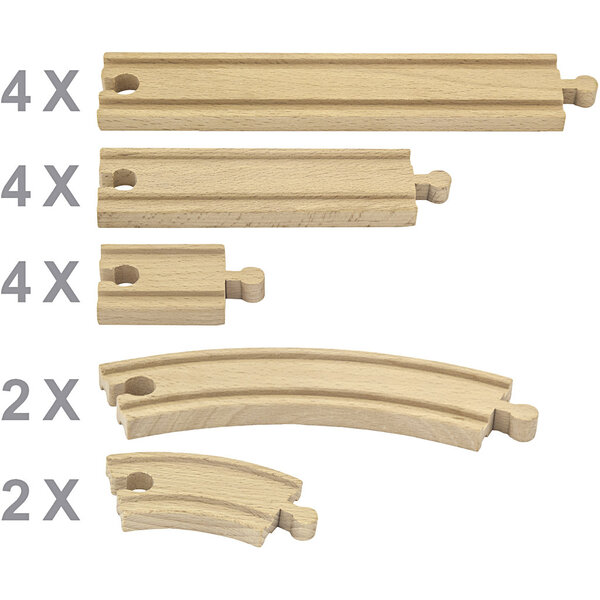 VIGA VIGA spoorweg, 16 onderdelen/ 1 set
