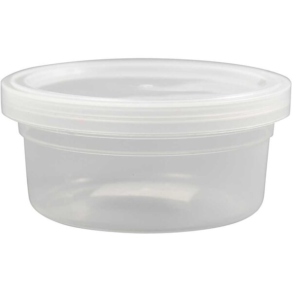 Creativ Company Plastic potje met deksel, H: 38 mm, d 84 mm, 125 ml, 20 stuk/ 1 doos