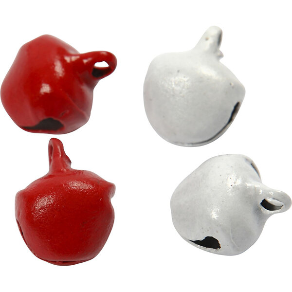 Creativ Company Belletjes, d 8 mm, rood/wit, 50 stuk/ 1 doos