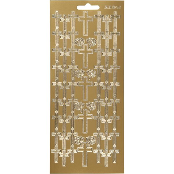 Creativ Company Stickers, kruis, vel 10x23 cm, goud, 1 vel