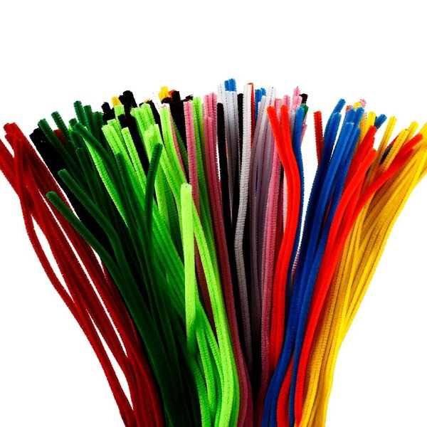 Creativ Company Chenille, L: 45 cm, dikte 6 mm, diverse kleuren, 200 div/ 1 doos