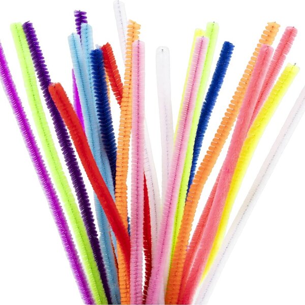 Creativ Company Chenille, L: 30 cm, dikte 6 mm, kleurrijk, 25 div/ 1 doos