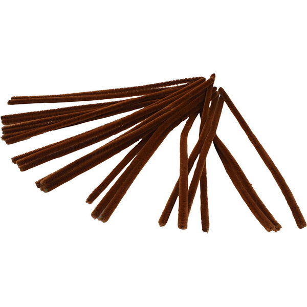 Creativ Company Chenille, L: 30 cm, dikte 9 mm, bruin, 25 stuk/ 1 doos