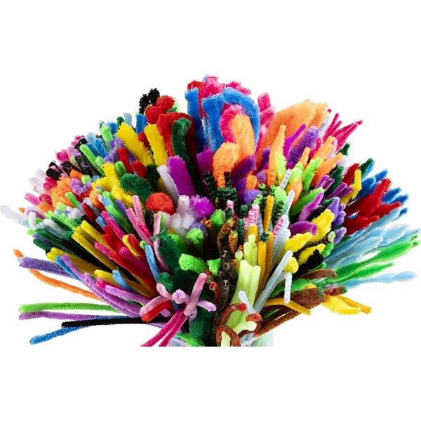 Creativ Company Chenille, L: 30 cm, dikte 6-15 mm, diverse kleuren, 500 div/ 1 doos