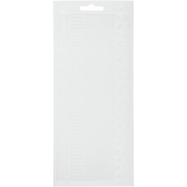 Creativ Company Stickers, randen, vel 10x23 cm, wit, 1 vel