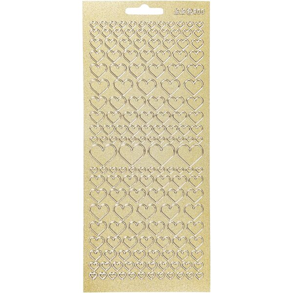 Creativ Company Stickers, harten, vel 10x23 cm, goud, 1 vel