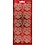 Creativ Company Stickers, harten, vel 10x23 cm, goud, transparant rood, 1 vel