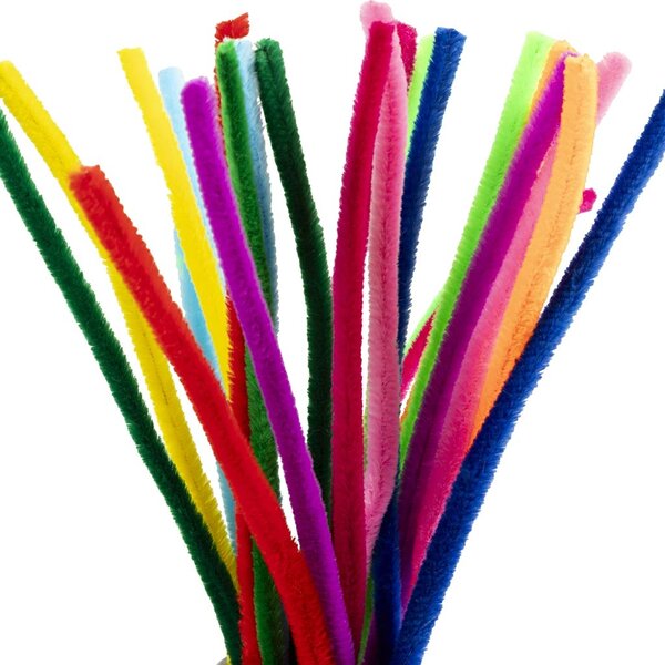 Creativ Company Chenille, L: 30 cm, dikte 9 mm, diverse kleuren, 25 div/ 1 doos