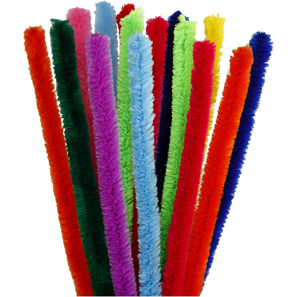 Creativ Company Chenille, L: 30 cm, dikte 15 mm, diverse kleuren, 15 div/ 1 doos