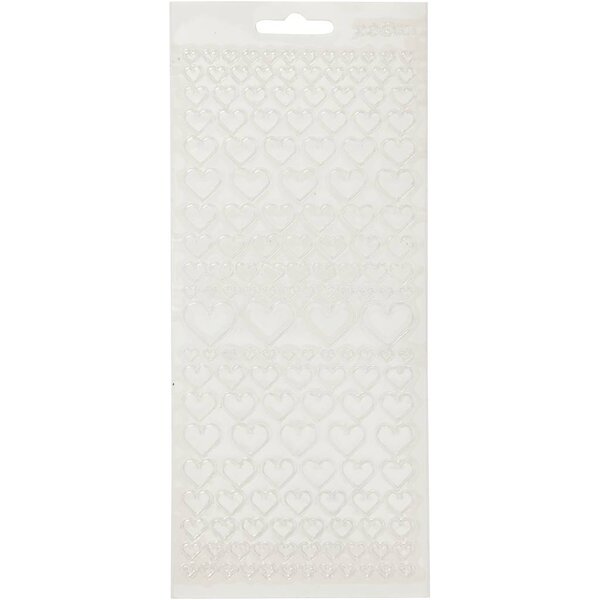 Creativ Company Stickers, harten, vel 10x23 cm, transparant, 1 vel