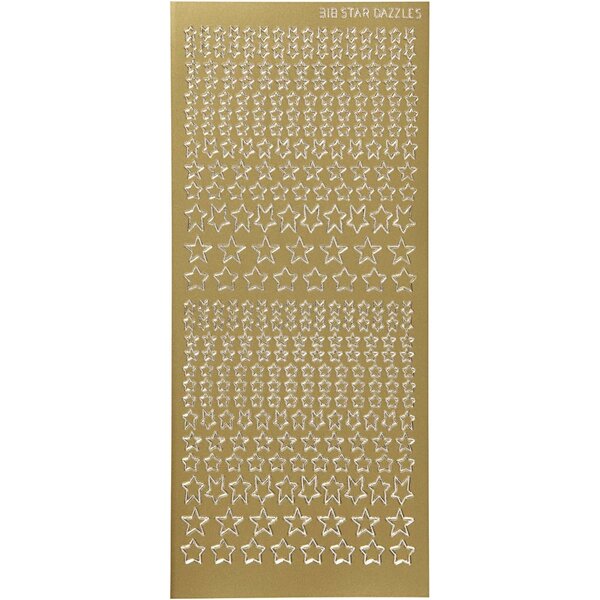 Creativ Company Stickers, sterren, vel 10x23 cm, goud, 1 vel