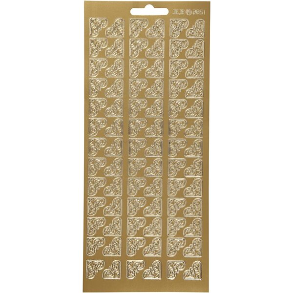 Creativ Company Stickers, hoeken, vel 10x23 cm, goud, 1 vel