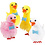 Creativ Company Eenden, H: 50 mm, lichtrood, wit, geel, 4 stuk/ 1 doos