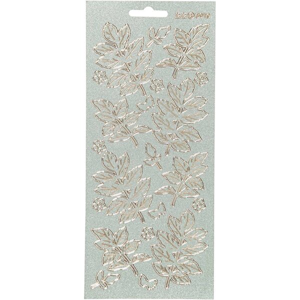 Creativ Company Stickers, bladeren, vel 10x23 cm, goud, 1 vel