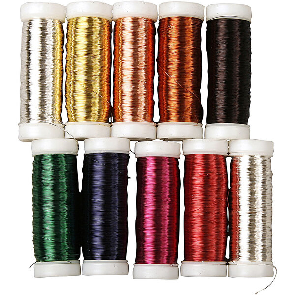 Creativ Company Metaaldraad, dikte 0,18 mm, 10x50 gr/ 1 doos