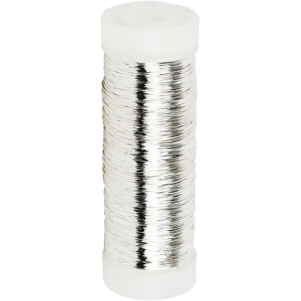 Creativ Company Verzilverd draad, dikte 0,2 mm, verzilverd, 50 gr, 110 m/ 1 rol
