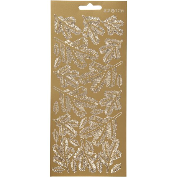 Creativ Company Stickers, twijgen, vel 10x23 cm, goud, 1 vel