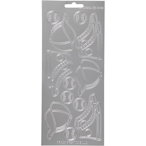Creativ Company Stickers, sport, vel 10x23 cm, zilver, 1 vel