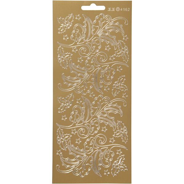 Creativ Company Stickers, hulst, vel 10x23 cm, goud, 1 vel