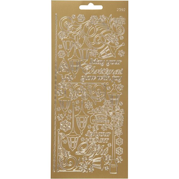 Creativ Company Stickers, lantaarnen, vel 10x23 cm, goud, 1 vel
