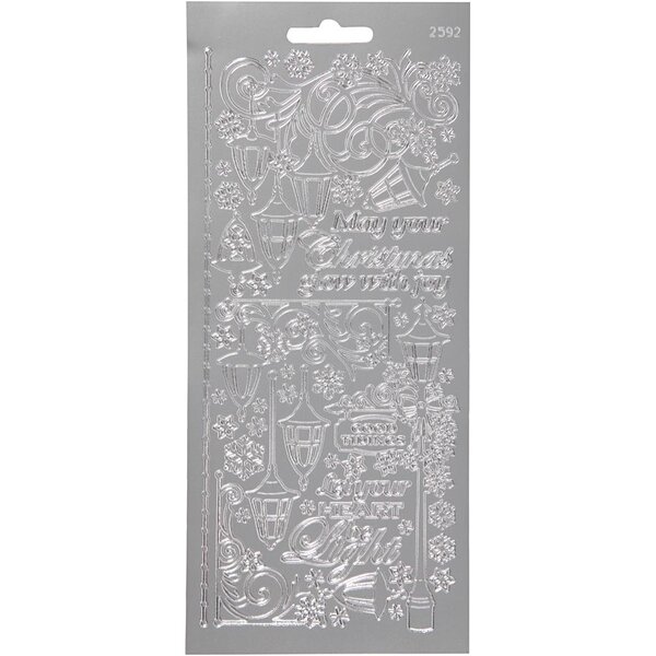 Creativ Company Stickers, lantaarnen, vel 10x23 cm, zilver, 1 vel