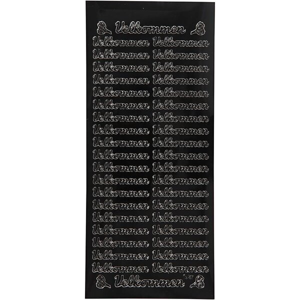 Creativ Company Stickers, velkommen, vel 10x23 cm, zwart, 1 vel