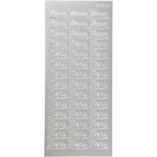Creativ Company Stickers, menu, vel 10x23 cm, zilver, 1 vel