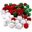 Creativ Company Pompons, d 15+20 mm, groen, rood, wit, 48 div/ 1 doos