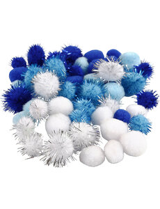 Creativ Company Pompons, d 15+20 mm, diverse kleuren, 48 div/ 1 doos