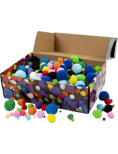 Creativ Company Pompons, d 5-40 mm, diverse kleuren, 200 gr/ 1 doos