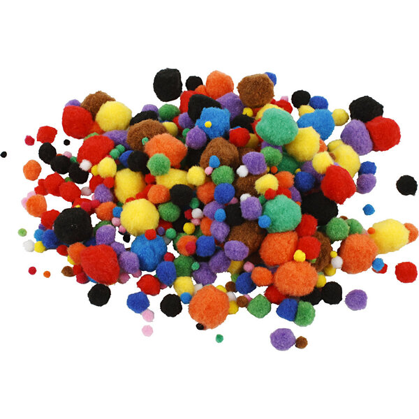 Creativ Company Pompons, d 5-40 mm, diverse kleuren, 42 gr/ 1 doos