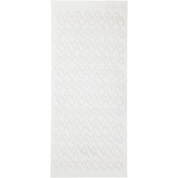 Creativ Company Stickers, dummies, vel 10x23 cm, wit, 1 vel