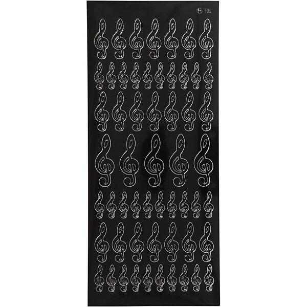 Creativ Company Stickers, notes, vel 10x23 cm, zwart, 1 vel