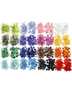 Creativ Company Mini mozaiek, afm 5x5+10x10 mm, dikte 2 mm, 32x25 gr/ 1 doos