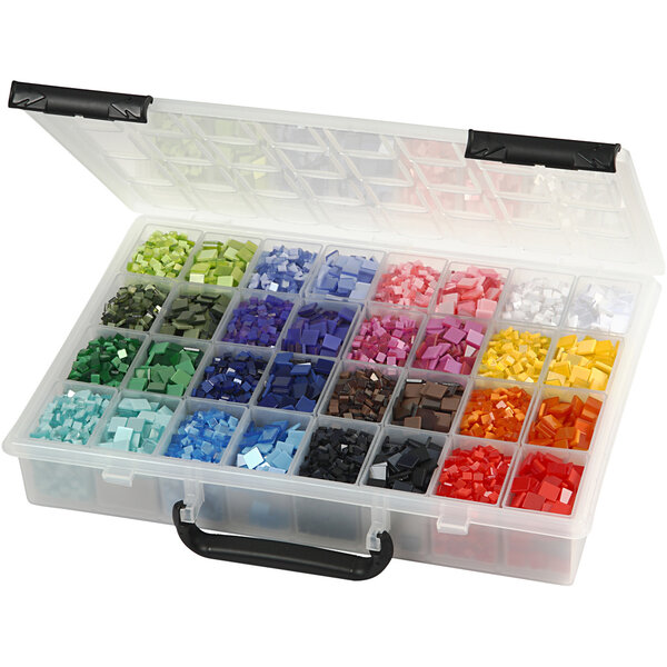 Creativ Company Mini mozaiek, afm 5x5+10x10 mm, dikte 2 mm, 32x25 gr/ 1 doos