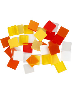 Creativ Company Mini mozaiek, afm 10x10 mm, dikte 2 mm, rood/oranje harmonie, 25 gr/ 1 doos