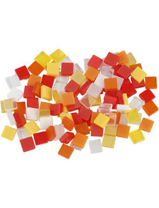 Creativ Company Mini mozaiek, afm 5x5 mm, dikte 2 mm, rood/oranje harmonie, 25 gr/ 1 doos