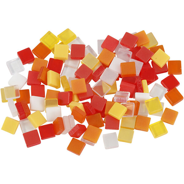 Creativ Company Mini mozaiek, afm 5x5 mm, dikte 2 mm, rood/oranje harmonie, 25 gr/ 1 doos