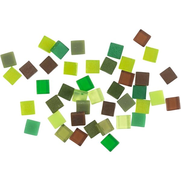 Creativ Company Mini mozaiek, afm 5x5 mm, dikte 2 mm, groen glitter, 25 gr/ 1 doos