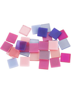 Creativ Company Mini mozaiek, afm 10x10 mm, dikte 2 mm, paars/donkerpaars, 25 gr/ 1 doos
