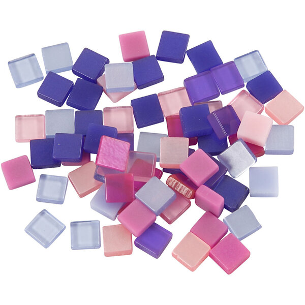 Creativ Company Mini mozaiek, afm 5x5 mm, dikte 2 mm, paars/donkerpaars, 25 gr/ 1 doos